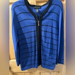 Cable & gauge zippered lightweight sweater